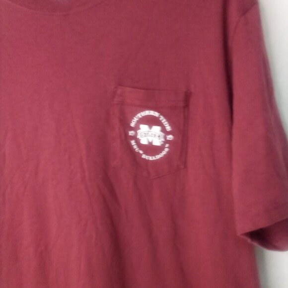 Southern Tide Mississippi State Shirt XL Go Dawgs Short Sleeve Pocket Red - Picture 4 of 14